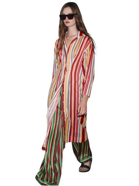 ZARA ZW NWT Collection Striped Cotton Shirt Dress in Sz XS